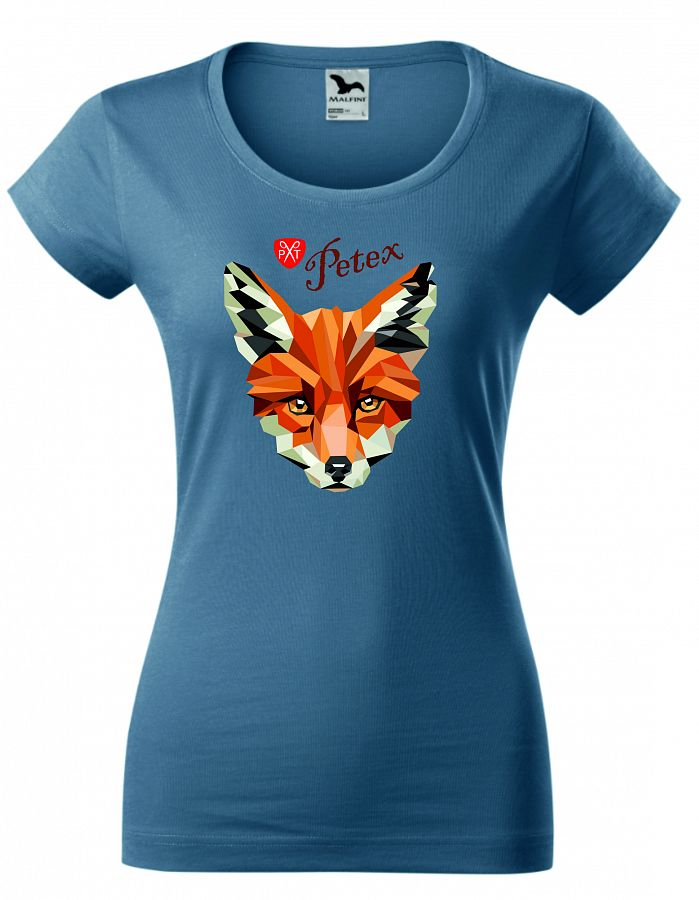 Dámské tričko myslivecké s liškou PXT CREATIVE 161 denim vel. M  - Obrázek Dámské tričko myslivecké s liškou PXT CREATIVE 161 denim vel. M  - Obrázek